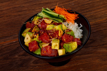 Raw tuna with avocado