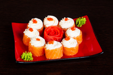 Japanese roll with salmon
