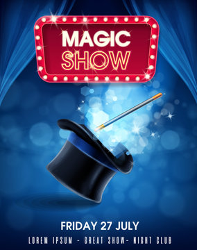 Circus Magician Magic Show Poster Carnival Chapiteau Performance Vector  Flyer Stock Vector by ©Seamartini 347994150