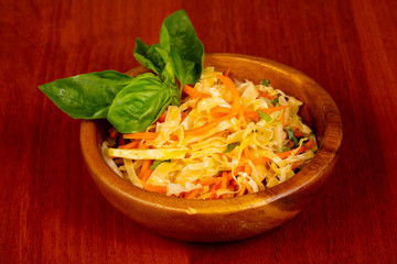 Shredded carrot and cabbage