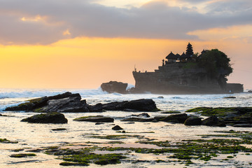 Pura tanah lot beautiful and famous travel location in Bali Indonesia © Atip R