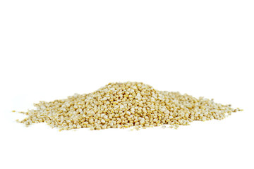 Small pile of raw quinoa seeds