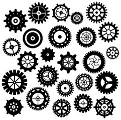Set of gear icons