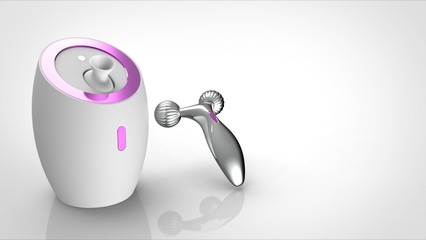 美顔ローラーと美顔スチーマー　右コピースペース