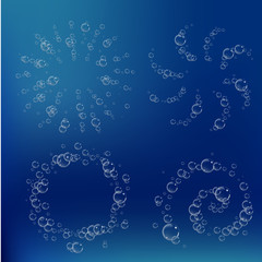Bubbles under water vector illustration on blue background