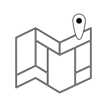 black and white map with location pin clip art preview