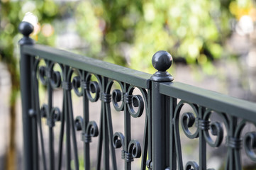 Wrought iron railings, grey