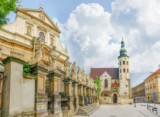 Obraz premium Saints Peter and Paul Church and St. Andrew Church, Krakow