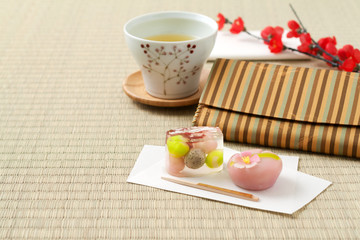 日本文化とお茶の時間　和室の風景　Japanese tea time