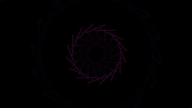 Seamless abstract geometric loop on black background