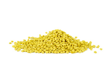 Small pile of bee gathered yellow pollen granules