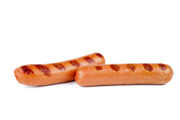 Two grilled sausages