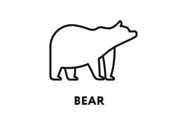 Wild Bear Animal. Minimal Flat Line Outline Stroke Icon.