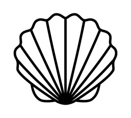 Seashell shell / shellfish or seafood line art icon for wildlife apps and websites