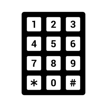 Number pad or numeric telephone keypad flat vector icon for apps and websites