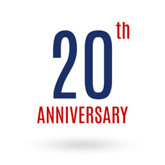 20 years anniversary logo. 20th anniversary celebration icon. Birthday, invitation, wedding, jubilee, company and business card design elements. Vector illustration.