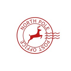 North Pole, post office sign or stamp