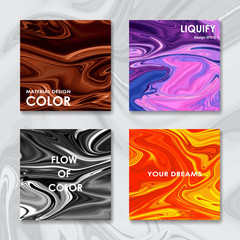Liquid color covers set. Fluid shapes composition. Futuristic design posters. Vector banner. Template colorful cover. Futuristic modern art. Creative concept of shape fluid