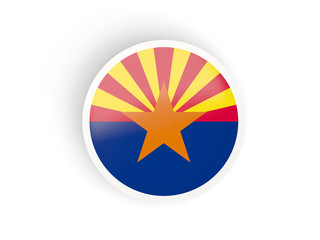 Round bended icon with flag of arizona. United states local flags