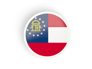 Round bended icon with flag of georgia. United states local flags