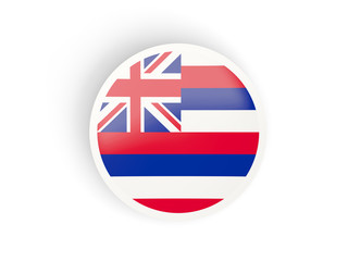 Round bended icon with flag of hawaii. United states local flags