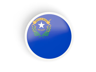 Round bended icon with flag of nevada. United states local flags