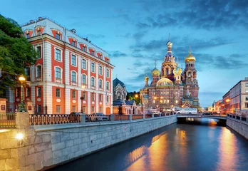 Foto op Canvas St. Petersburg - Kerk van de Verlosser op het Bloed, Rusland © TTstudio