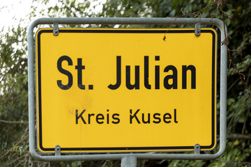 town sign Sankt Julian in Germany