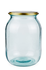 Empty one liter glass jars and tin lid