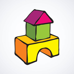 Children's cubes. Vector drawing