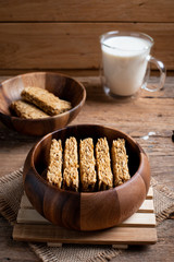 Whole grain wheat biscuits breakfast cereal