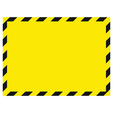 Warning striped square background, warning to be careful, potential danger, yellow & black stripes on the diagonal, vector template sign border yellow and black color. Construction warning border