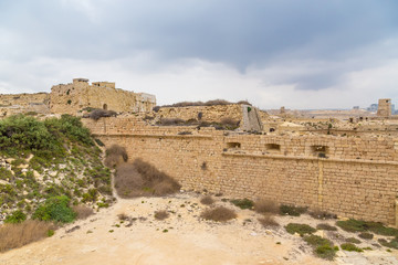 Kalkara, Malta. Ruins of the fort