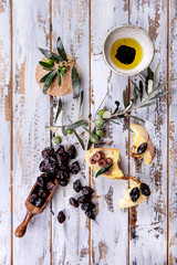 Olive Oil with olives  with bread