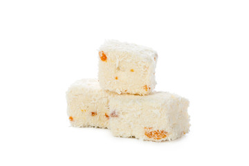 Turkish delight isolated on white.