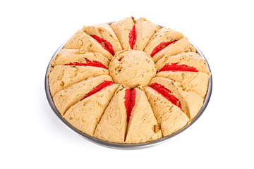 Turkish delight isolated on white.