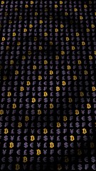 Fototapeta premium Ethereum classic and currency on a dark background. Digital crypto symbol. Currency wave effect, market fluctuations. Business concept. 3D illustration