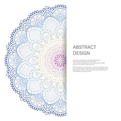 Ornament color card with mandala. Vintage decorative elements. Hand drawn background. Abstract design
