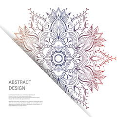 Ornament color card with mandala. Vintage decorative elements. Hand drawn background. Abstract design