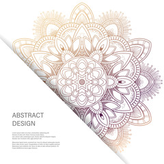 Ornament color card with mandala. Vintage decorative elements. Hand drawn background. Abstract design