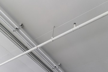 Obraz premium fire sprinkler system on ceiling or ceiling type automatic fire extinguisher for safety