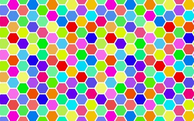 Honeycomb many color, multicolored. Isometric geometry. 3D illustration