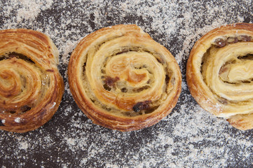 sweet buns with raisins