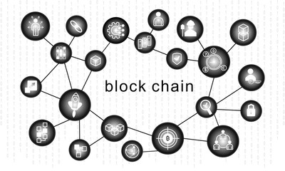 Block chain concept. Abstract network connection. Design background and info graphic. Vector graphic illustration.