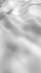 Honeycomb white with a gradient color on a light background. Perspective view on polygon look like honeycomb. Wavy surface. Isometric geometry. 3D illustration