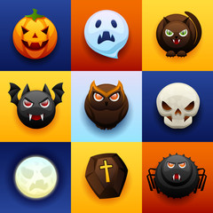 Obraz premium Happy Halloween icon set.