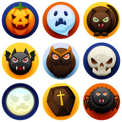 Happy Halloween icon set.