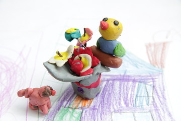 Пластилиновые цветы