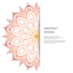 Ornament color card with mandala. Vintage decorative elements. Hand drawn background. Abstract design