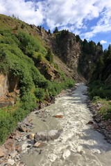 Scenic mountain torrent near Obergurgl, Oetztal Alps in Tyrol, Austria.